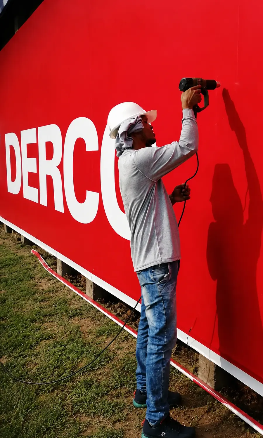 Storefront graphics installation