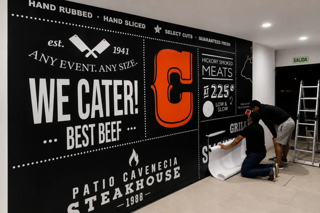 Large wall graphic installation